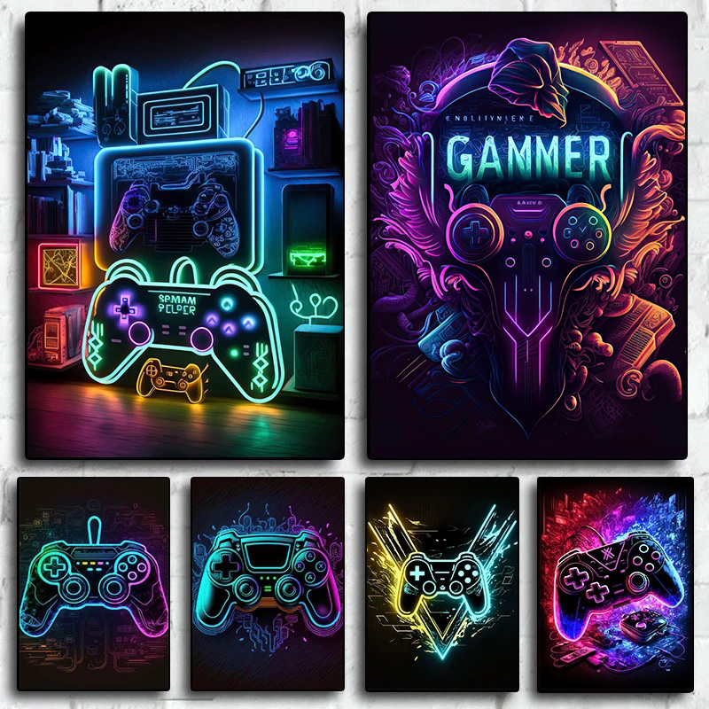 Modern Neon Pop Tarzı Oyun Duv - Esports Gaming House incelemesi ve fiyatı