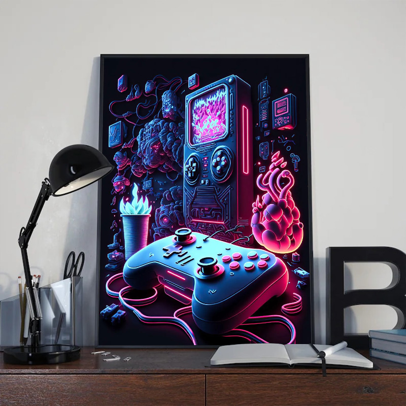 Modern Neon Pop Tarzı Oyun Duv - Esports Gaming House incelemesi ve fiyatı