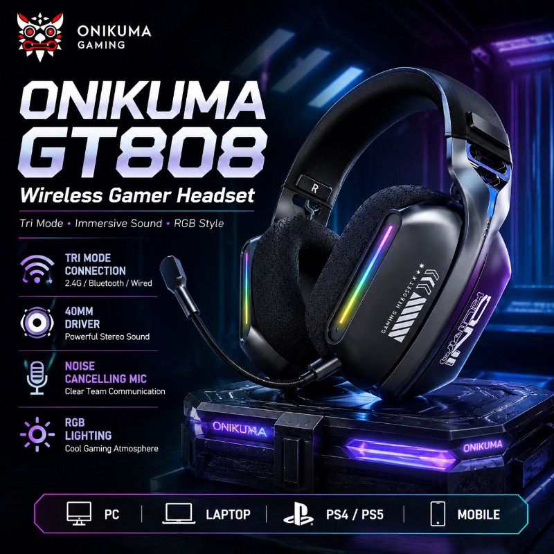 ONIKUMA GT808 Kablosuz Oyun Ku - Esports Gaming Headphones incelemesi ve fiyatı