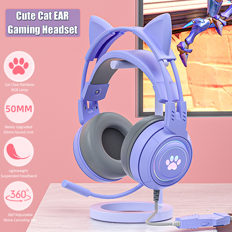 Sevimli kedi kulak oyun mikrof - Esports Gaming Headphones incelemesi ve fiyatı
